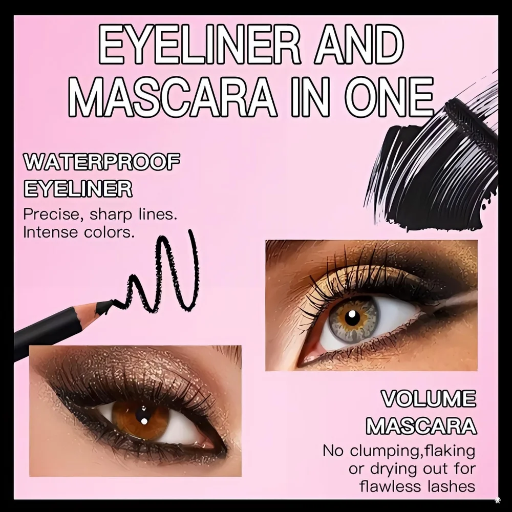 🆕THE BIG EYES PRIZE 12 HOUR WEAR BLACK VOLUME MASCARA AND EYELINER BOXED SET